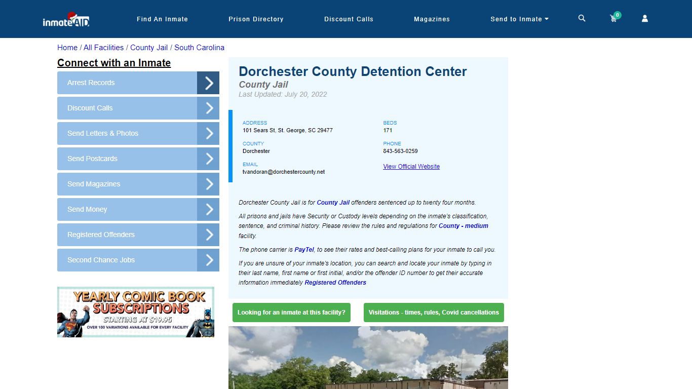 Dorchester County Detention Center - Inmate Locator - St. George, SC